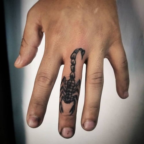 Scorpio Finger Tattoo