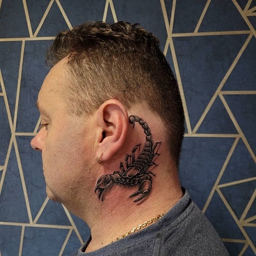 Scorpion Neck Tattoo
