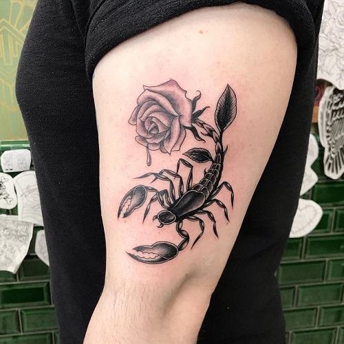 Scorpion Rose Tattoo