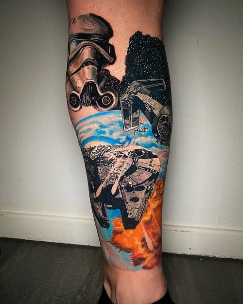 Star Wars Leg Tattoo