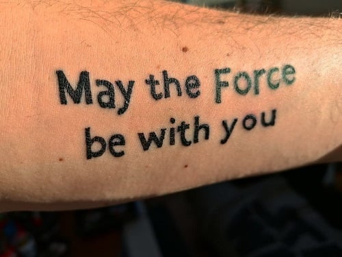 Star Wars Typewriter Font Tattoo
