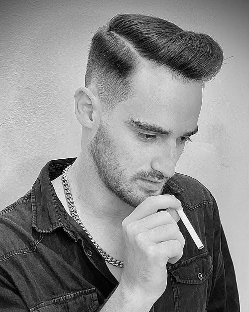 Taper Fade with Hard Part