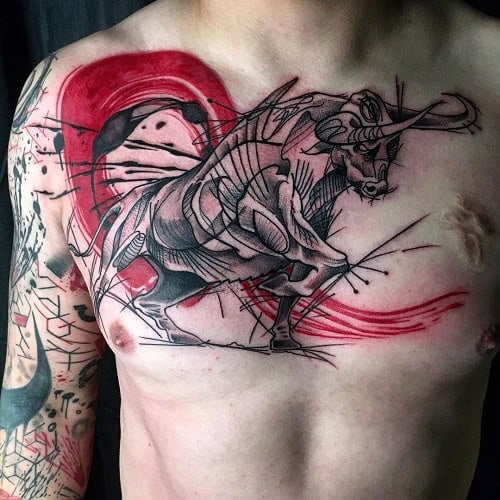 Taurus Chest Tattoo