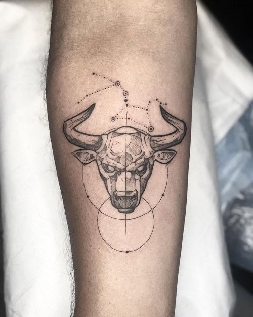 Taurus Geometric Tattoo
