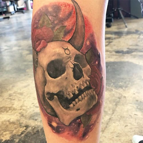 Taurus and Skull Tattoo
