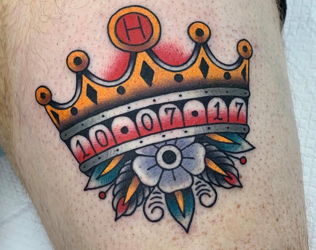 Thigh Crown Tattoo