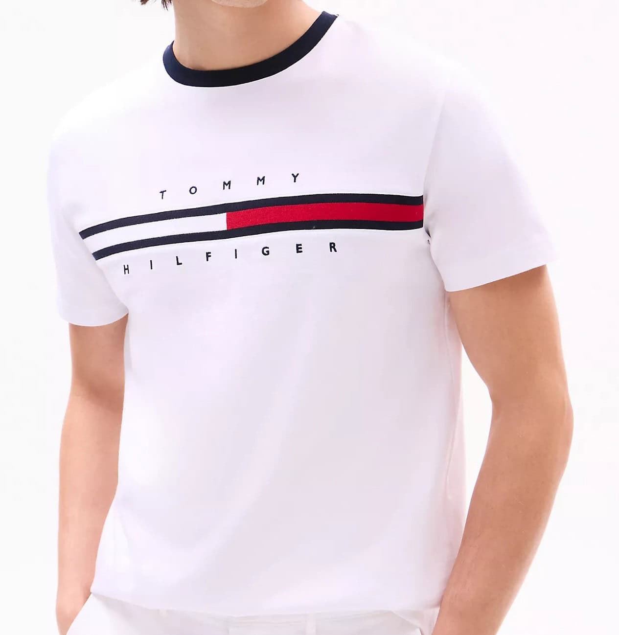 Tommy Hilfiger Embroidered Flag Logo T-Shirt