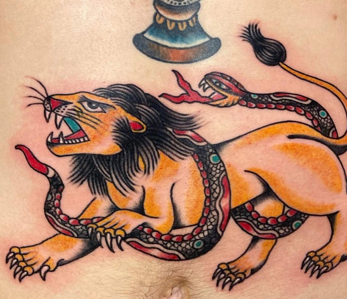 Traditional Lion Tattoo 