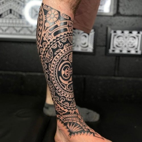 Tribal Leg Tattoo