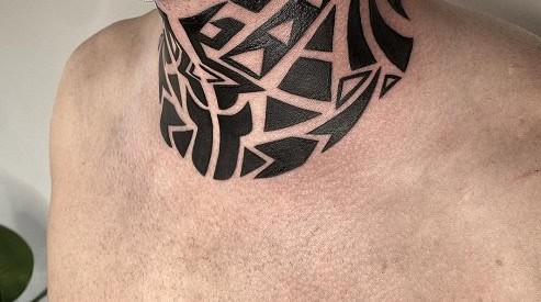 Tribal Neck Tattoo
