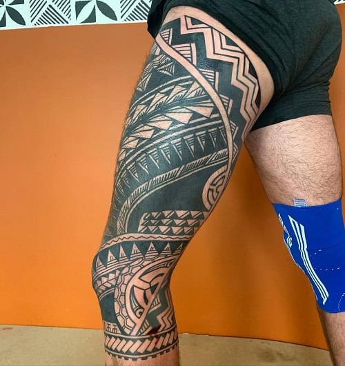Tribal Thigh Tattoo