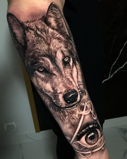 3D Wolf Tattoo