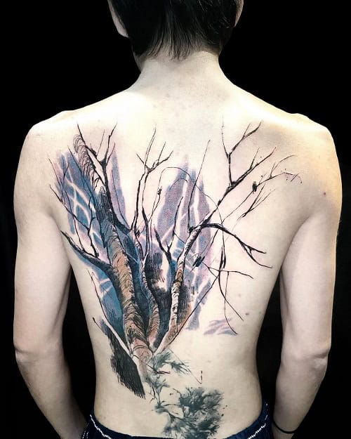 Abstract Back Tattoo