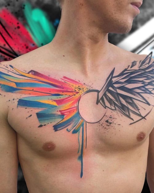 Abstract Chest Tattoo