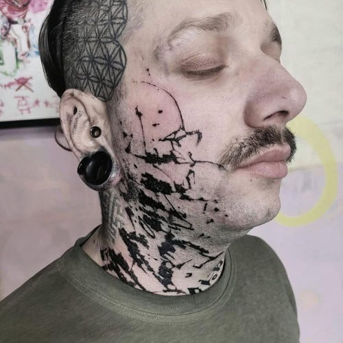 Abstract Face Tattoo