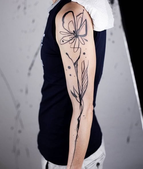 Abstract Flower Tattoo