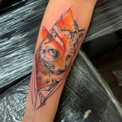 Abstract Fox Tattoo