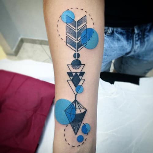 Abstract Geometric Arrow Tattoo