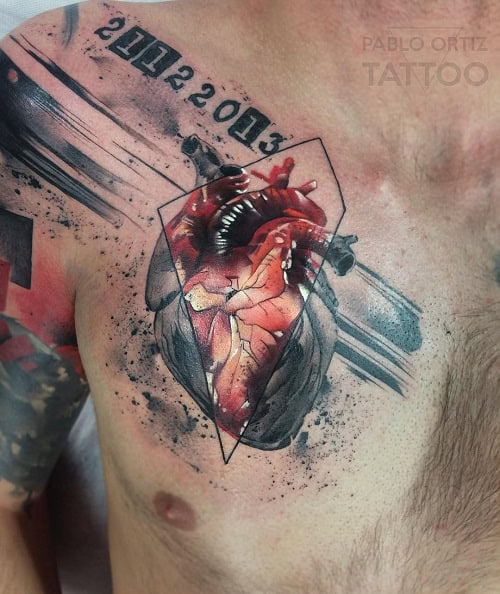 Abstract Heart Tattoo