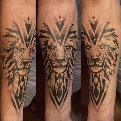 Abstract Lion Tattoo