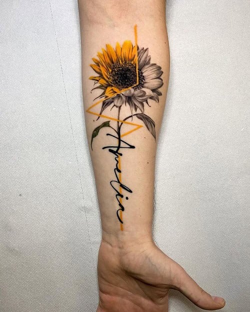 Abstract Sunflower Tattoo