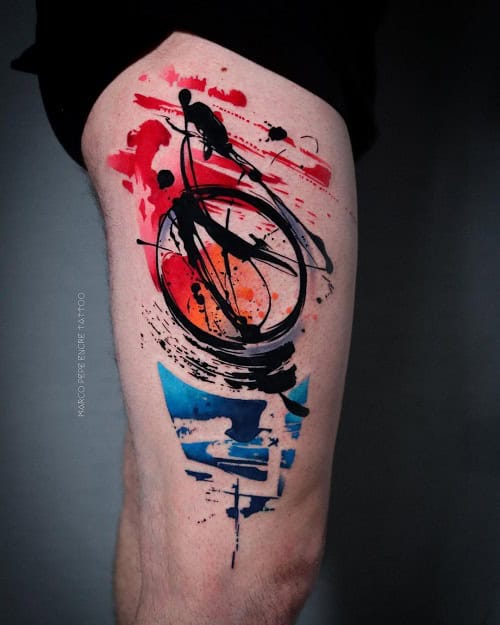 Abstract Thigh Tattoo