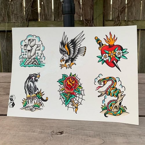 American Traditional Flash Tattoo