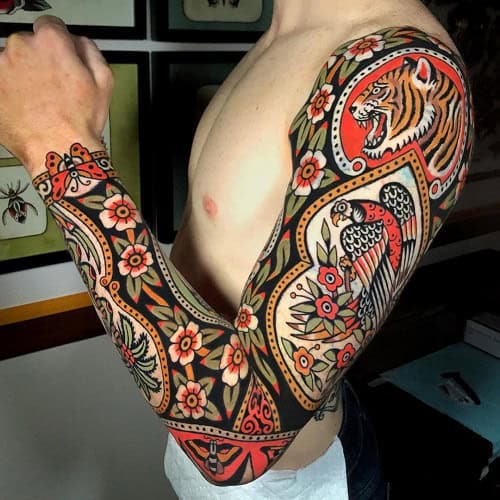 American Traditional Tattoo Sleeve