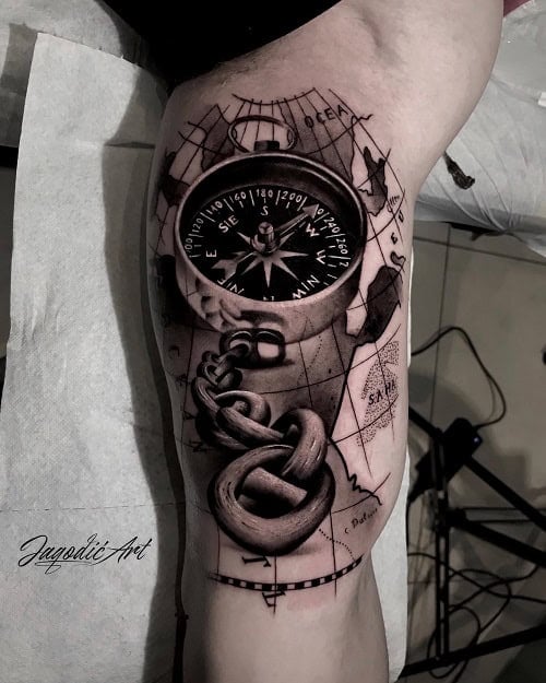 Arrow Compass Tattoo
