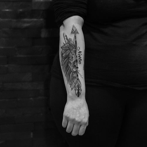 Arrow Name Tattoo