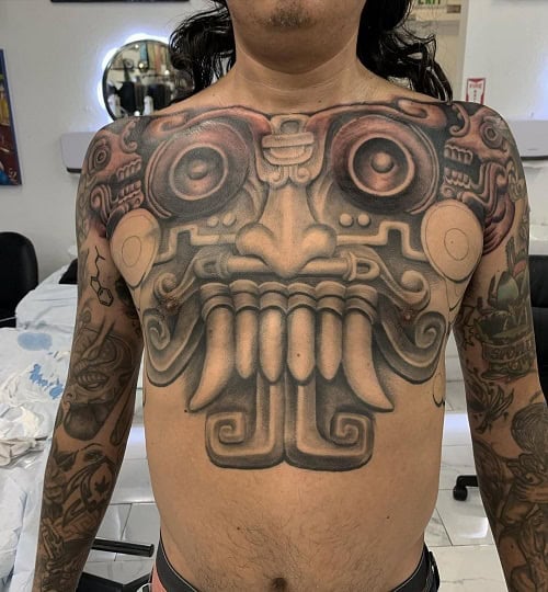 Aztec Chest Tattoo