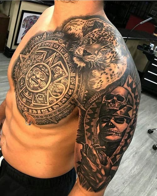Aztec Chest Tattoo