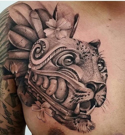 Aztec Flower Tattoo