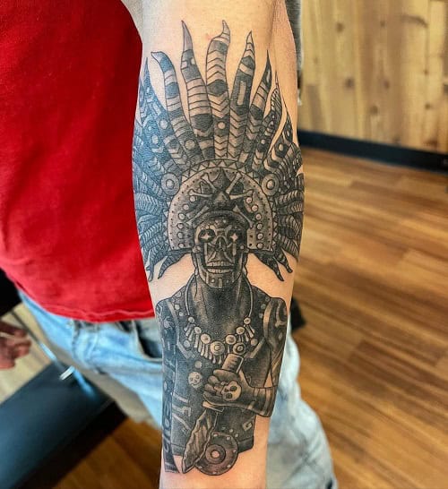 Aztec Forearm Tattoo