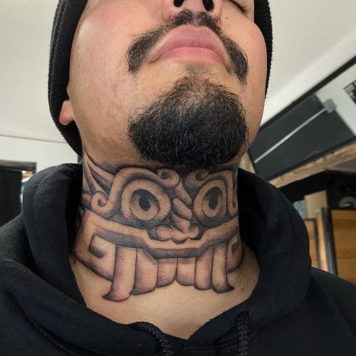 Aztec Neck Tattoo