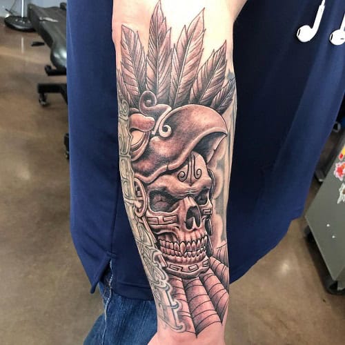 Aztec Skull Tattoo
