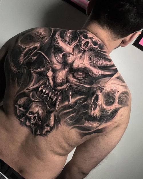 Biomechanical Demon Tattoo