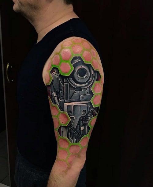 Biomechanical Drawing Tattoo