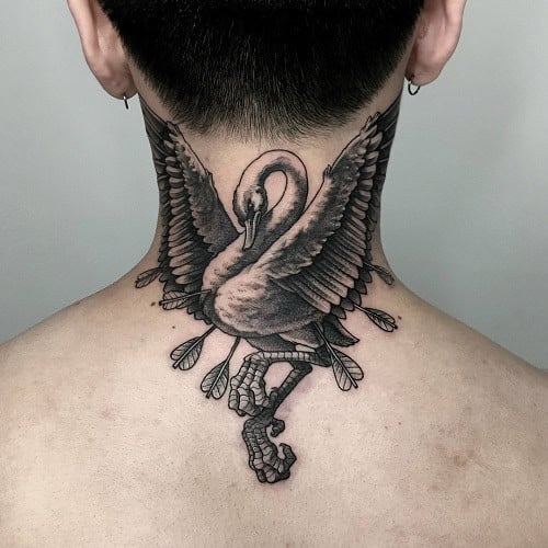 Bird Neck Tattoo