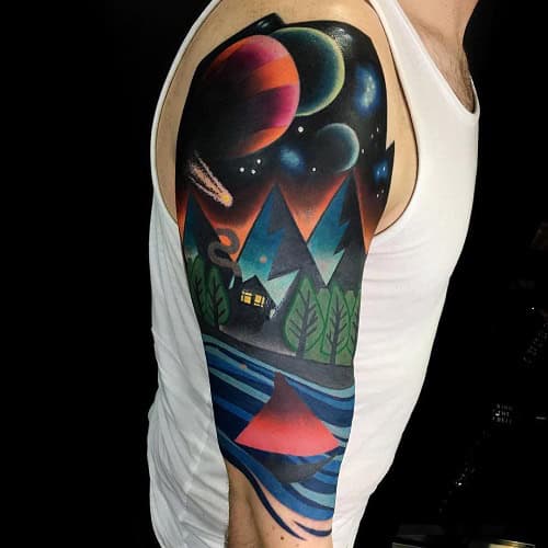 Colorful Nature Tattoo