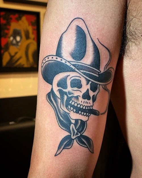 Cowboy Skull Tattoo
