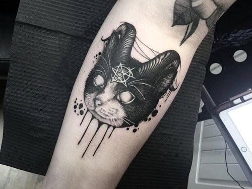 Demon Cat Tattoo