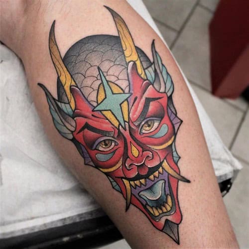 Demon Face Tattoo
