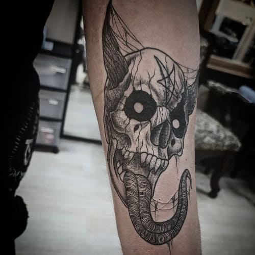 Demon Skull Tattoo