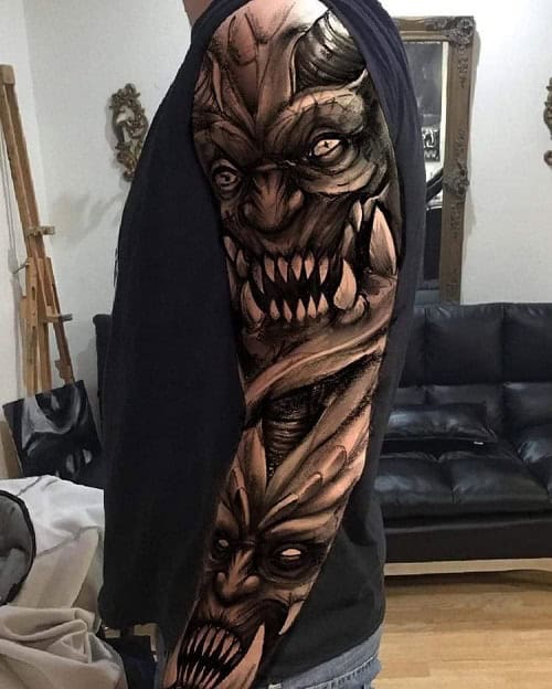 Demon Sleeve Tattoo