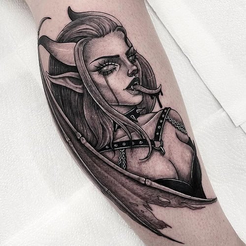 Female Demon Tattoo