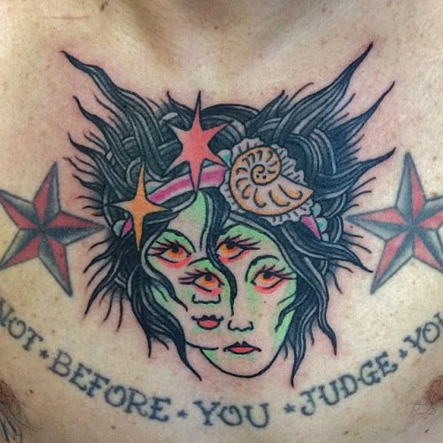 Gemini Tattoo on Neck