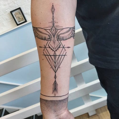Geometric Bird Tattoo