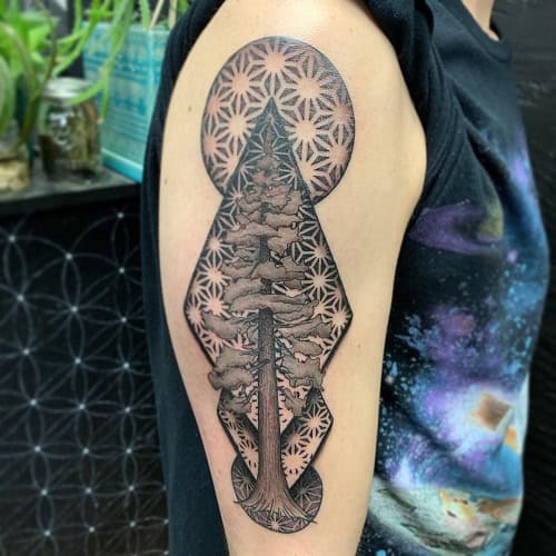 Geometric Nature Tattoo