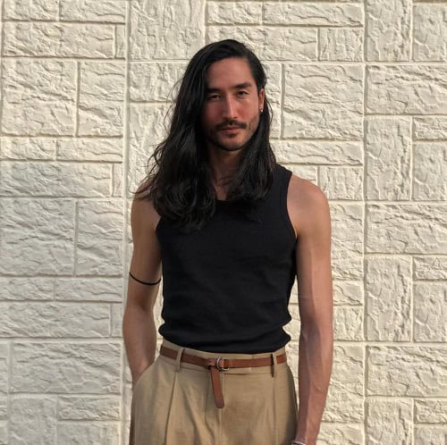 Long Hairstyle with Side Part